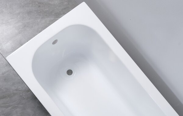 Erga Pureline-O, cadă de baie 1400x700x400 mm fără picioare, alb lucios, ERG-V07-PURELINE-O-140x070-WH