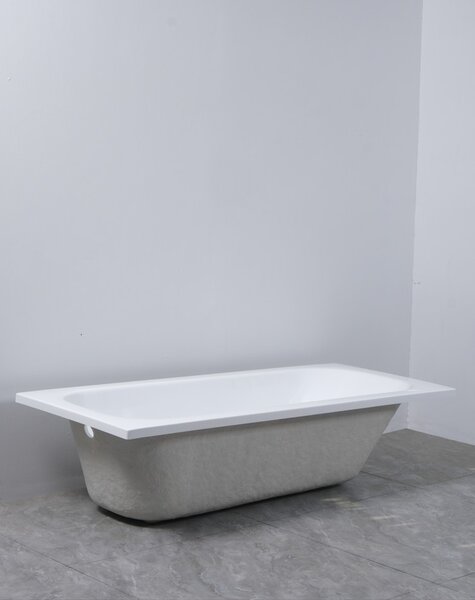 Erga Pureline-O, cadă de baie 1400x700x400 mm fără picioare, alb lucios, ERG-V07-PURELINE-O-140x070-WH