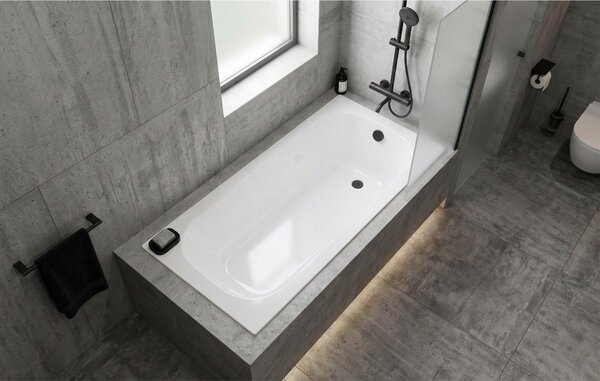 Erga Pureline-O, cadă de baie 1400x700x400 mm fără picioare, alb lucios, ERG-V07-PURELINE-O-140x070-WH