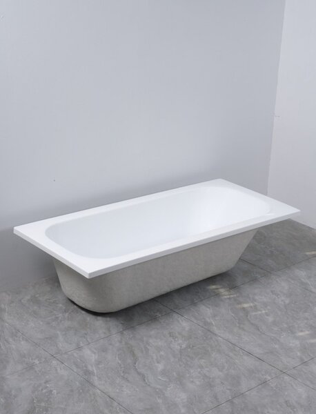 Erga Pureline-O, cadă de baie 1400x700x400 mm fără picioare, alb lucios, ERG-V07-PURELINE-O-140x070-WH
