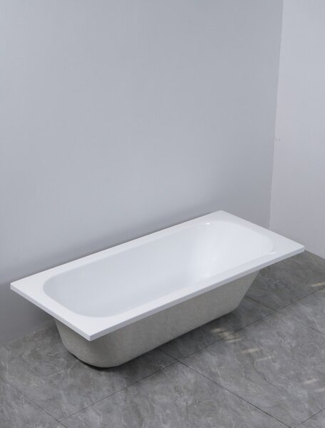 Erga Pureline-O, cadă de baie 1400x700x400 mm fără picioare, alb lucios, ERG-V07-PURELINE-O-140x070-WH
