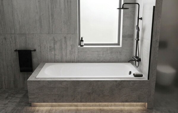 Erga Pureline-O, cadă de baie 1400x700x400 mm fără picioare, alb lucios, ERG-V07-PURELINE-O-140x070-WH