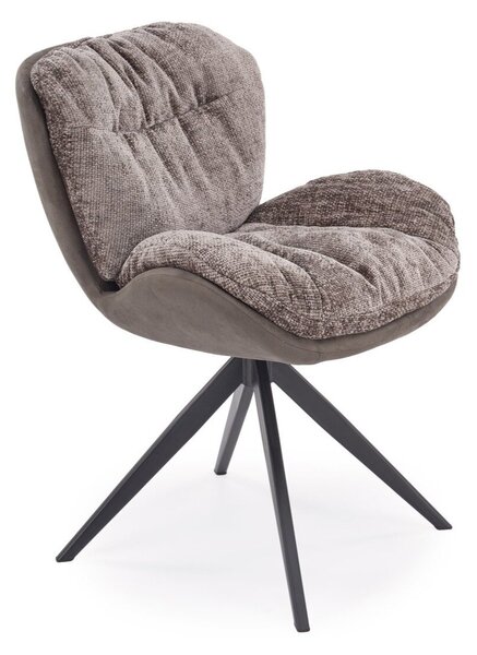 Scaun Houston 2100Gri, Negru, 9x6x7cm, Piele ecologică + Tapiterie, Metalic
