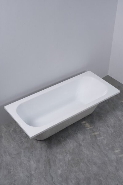 Erga Pureline-O, cadă de baie 1400x700x400 mm fără picioare, alb lucios, ERG-V07-PURELINE-O-140x070-WH