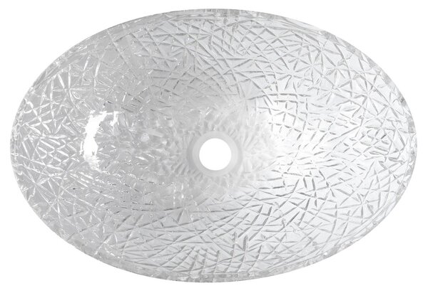 Sapho Sapho, chiuveta de blat din sticla gravata PURUS 50x36 cm, sticla transparenta, TY305CL