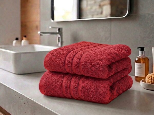 Prosop CONFORT 50 x 100 cm rosu, 100% bumbac