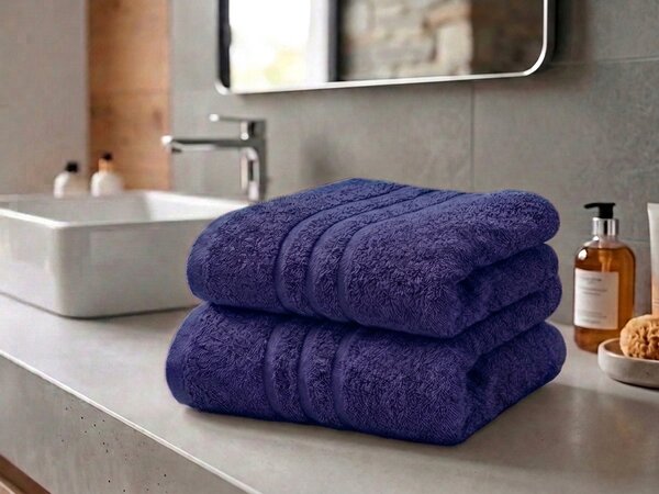 Prosop CONFORT 50 x 100 cm albastru inchis, 100% bumbac