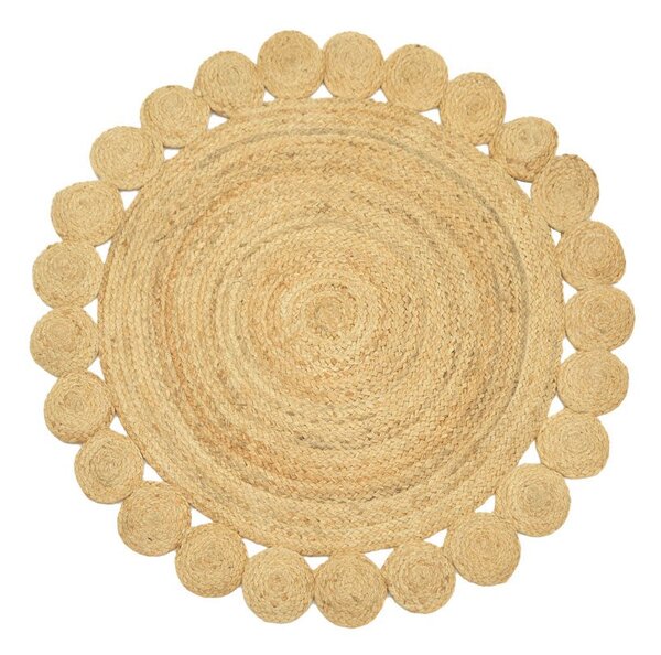 Covor Voni din iuta, Natural, D120x1 cm