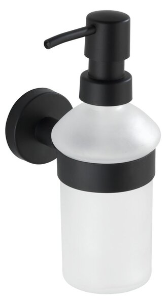Dozator de săpun lichid negru mat de montat pe perete din sticlă 200 ml Bosio – Wenko