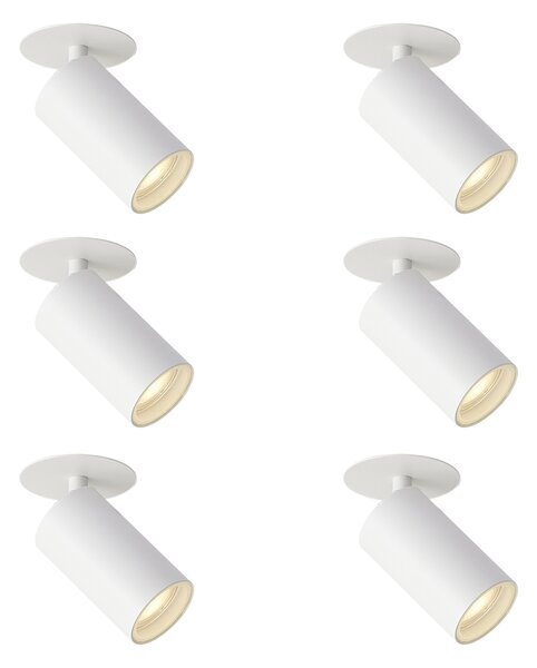 Set de 6 spoturi încastrate moderne albe GU10 50mm IP44 - Chels