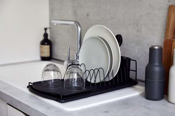 Suport pentru scurs vase Wenko Drip Basic, negru
