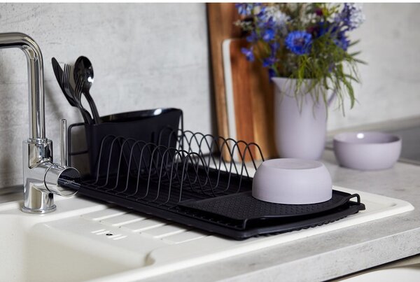 Suport pentru scurs vase Wenko Drip Basic, negru