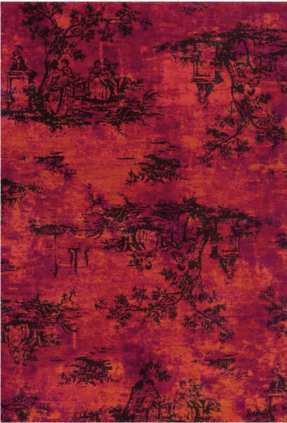 Covor Modern Vintage 5206, Rosu , Inaltime fir 3 mm
