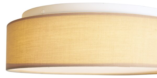 Plafonieră inteligentă bej 35cm incl. LED și telecomandă - Flat Drum