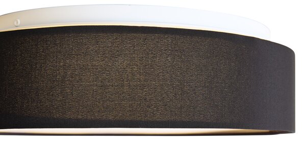 Plafonieră inteligentă neagră 35cm incl. LED și telecomandă - Flat Drum