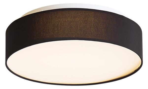 Plafonieră inteligentă neagră 35cm incl. LED și telecomandă - Flat Drum