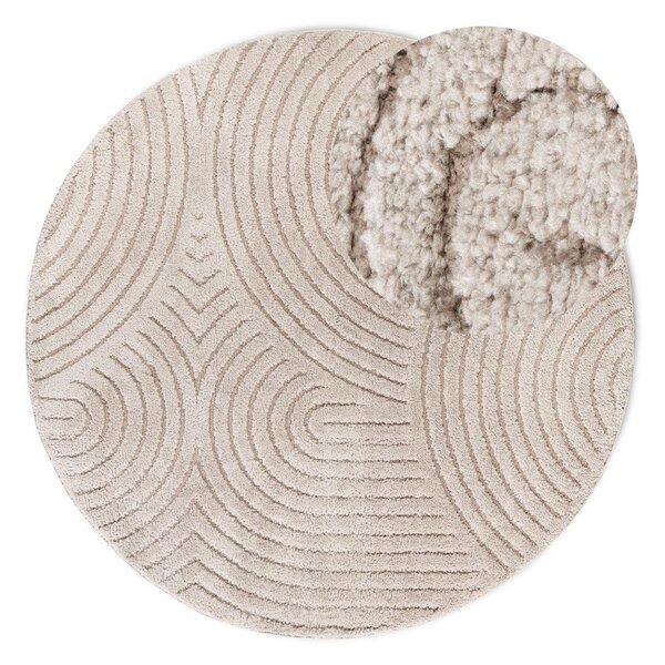 Covor bej rotund ø 160 cm Panglao New York Taupe – Elle Decoration