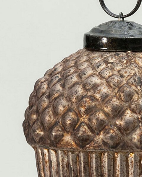 Glob de sticlă Acorn Gold 7x7x10 cm