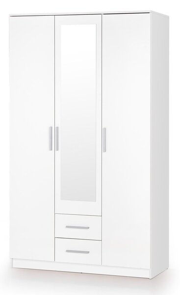 Dulap Cirveso 119, Alb, 205x120x52cm, 97.6 kg, Uși dulap: Cu balamale, Numărul de rafturi: 5, Numărul de rafturi: 5