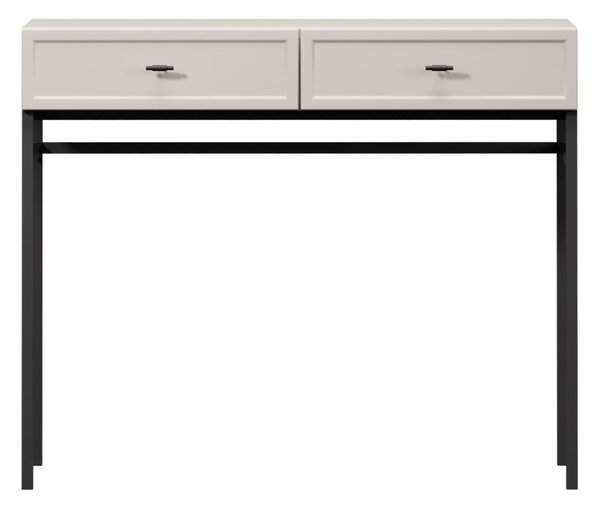 Consolă cu sertare Lorini 100 cm - cașmir / mânere negre T-bar / cadru metalic