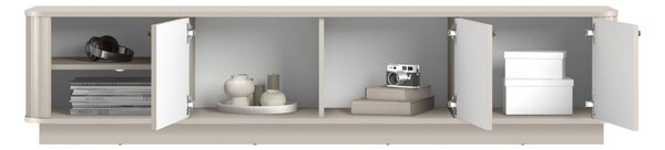 Comodă TV Vesper 3D 187 cm pe plintă - cashmir cu mânere aurii