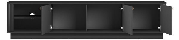 Comodă TV pe soclu Vesper 3D 187 cm - negru / mânere aurii