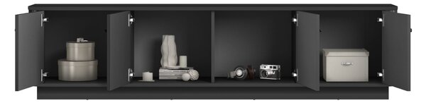 Comodă TV Vesper 4D 187 cm - negru / mânere negre