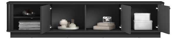 Comodă TV Vesper 3D 187 cm - negru / mânere negre