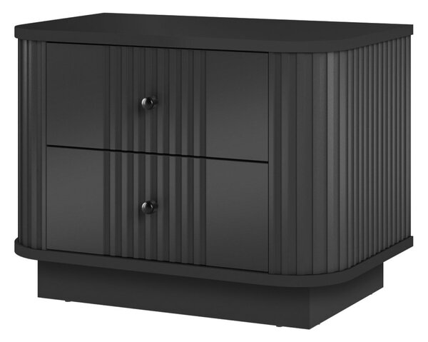 Set de noptiere Vesper 56 cm cu mânere aurii - negru
