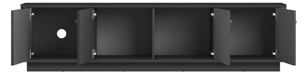 Comodă TV pe soclu Vesper 4D 187 cm - negru / mânere aurii