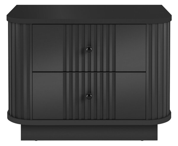 Set de noptiere Vesper 56 cm cu mânere aurii - negru