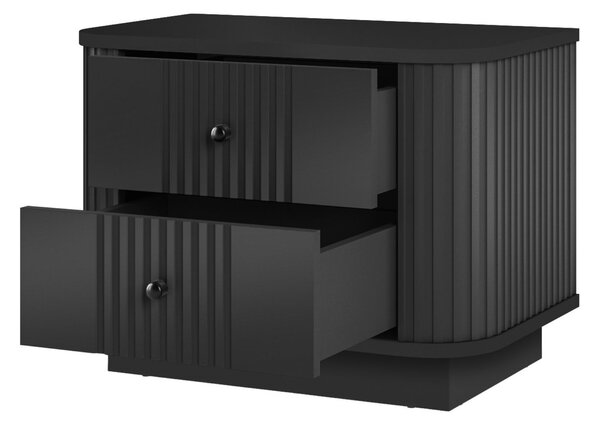 Set de noptiere Vesper 56 cm cu mânere aurii - negru