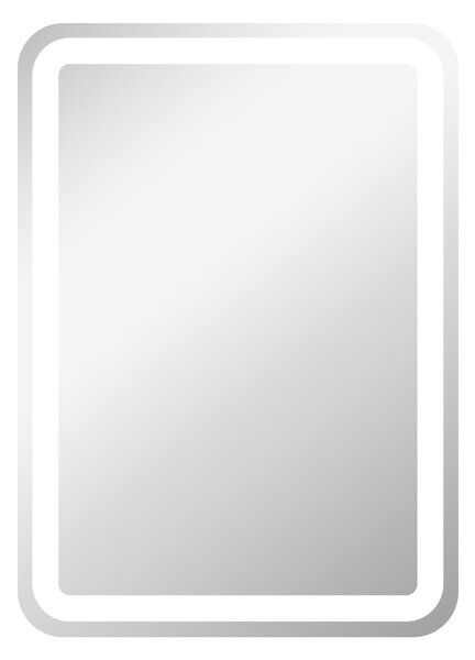 Kleankin Oglindă LED, pentru Baie și Machiaj,lumina Reglabilă cu 3 Temperaturi de Culoare, Design anti-aburire, 70x50 cm, Argintiu | Aosom Romania