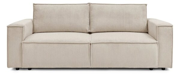 Canapea extensibila 3 locuri Capri cu lada de depozitare, Bej - Gri, 240x87x85 cm
