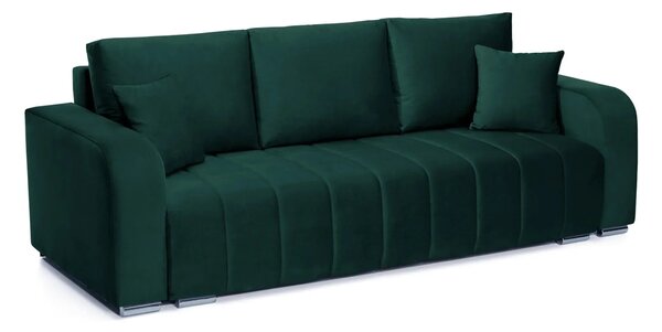 Canapea Extensibilă 3 locuri Armando, cu ladă de depozitare, Verde - Gri, 230x92x90 cm