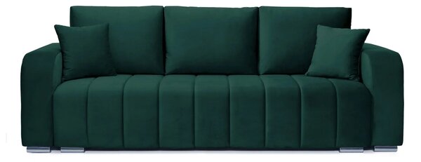 Canapea Extensibilă 3 locuri Armando, cu ladă de depozitare, Verde - Gri, 230x92x90 cm