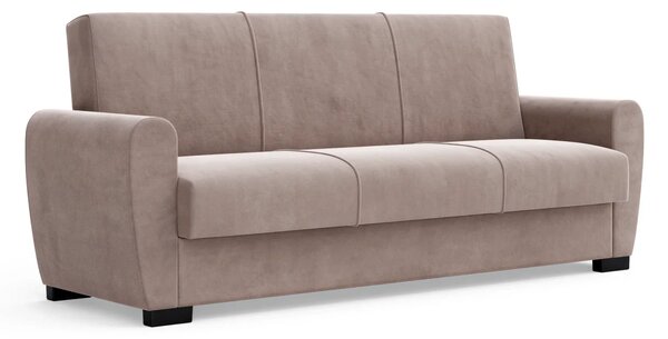 Canapea Extensibilă 3 locuri Valencia, cu ladă de depozitare, Bej - Gri, 220x68x90 cm
