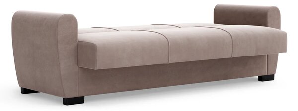 Canapea Extensibilă 3 locuri Valencia, cu ladă de depozitare, Bej - Gri, 220x68x90 cm