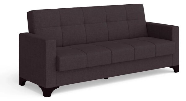 Canapea extensibila 3 locuri Salonika, cu lada de depozitare, Gri, 215x70x95 cm