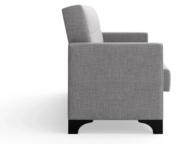 Canapea extensibila 3 locuri Salonika, cu lada de depozitare, Gri, 215x70x95 cm
