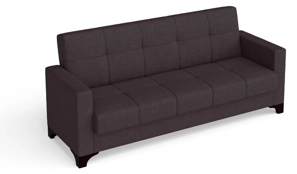 Canapea extensibila 3 locuri Salonika, cu lada de depozitare, Gri, 215x70x95 cm