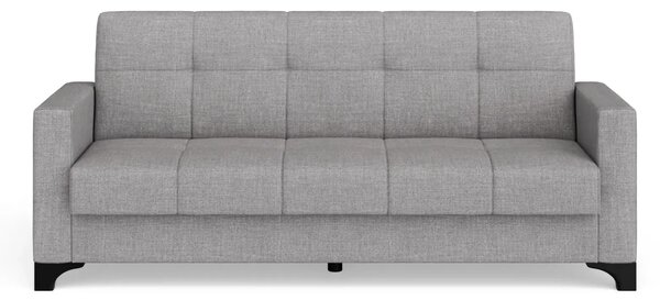 Canapea extensibila 3 locuri Salonika, cu lada de depozitare, Gri, 215x70x95 cm