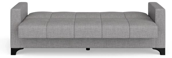 Canapea extensibila 3 locuri Salonika, cu lada de depozitare, Gri, 215x70x95 cm