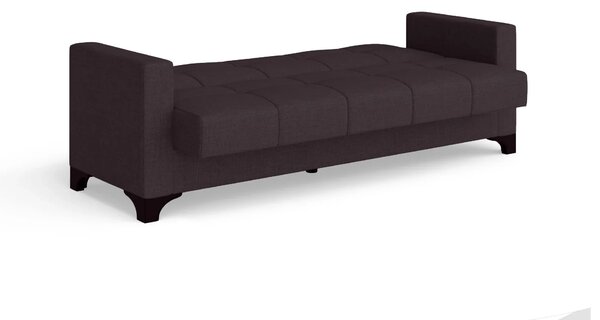 Canapea extensibila 3 locuri Salonika, cu lada de depozitare, Gri, 215x70x95 cm