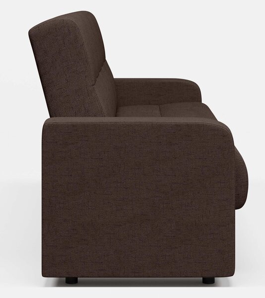 Canapea extensibila 3 locuri Thassos cu lada de depozitare, Bej - Maro, 220x70x90 cm