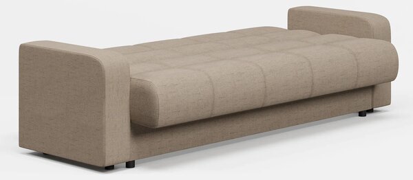 Canapea extensibila 3 locuri Thassos cu lada de depozitare, Bej - Maro, 220x70x90 cm