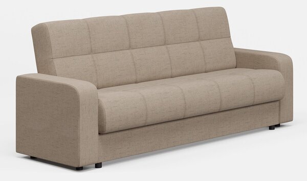 Canapea extensibila 3 locuri Thassos cu lada de depozitare, Bej - Maro, 220x70x90 cm