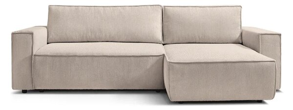 Coltar extensibil Capri interschimbabil cu lada de depozitare, Bej - Gri, 275x145x85 cm