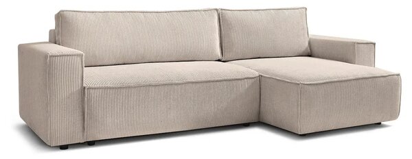 Coltar extensibil Capri interschimbabil cu lada de depozitare, Bej - Gri, 275x145x85 cm