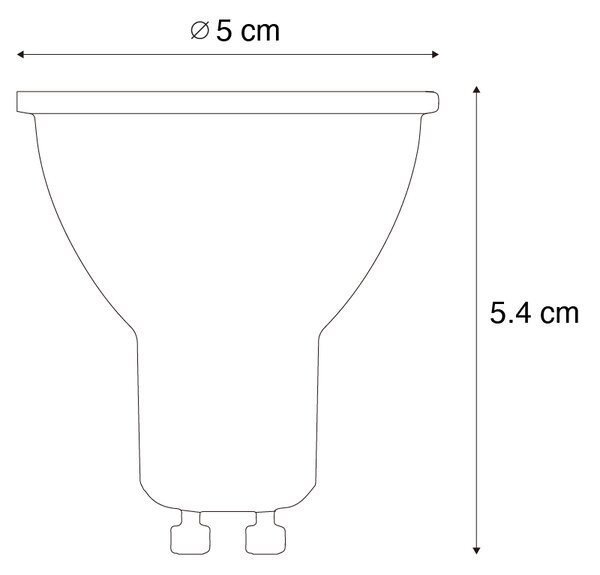 Set de 5 becuri LED GU10 50mm clare 3.5W 330 lm 3000K